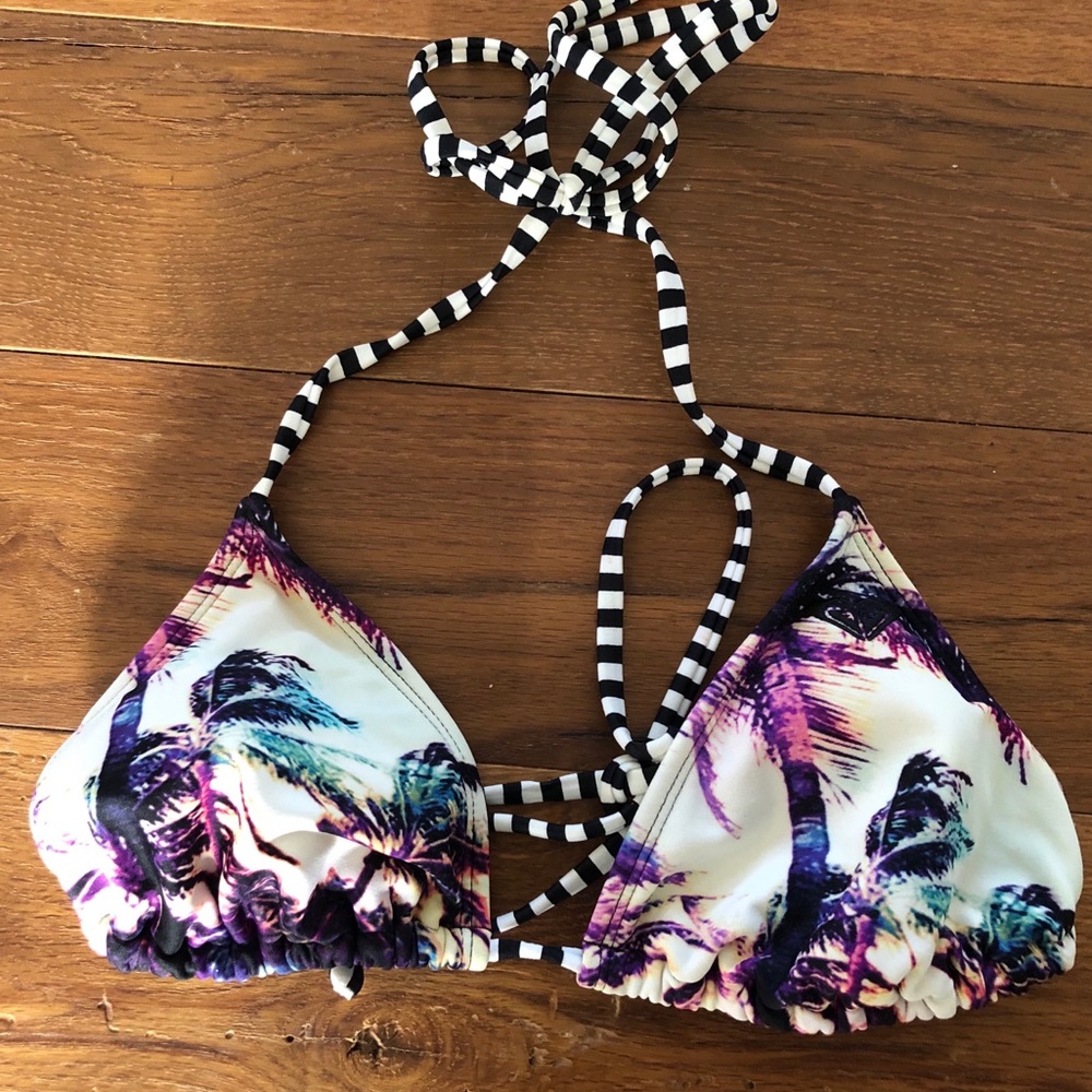 Roxy palm trees string bikini top